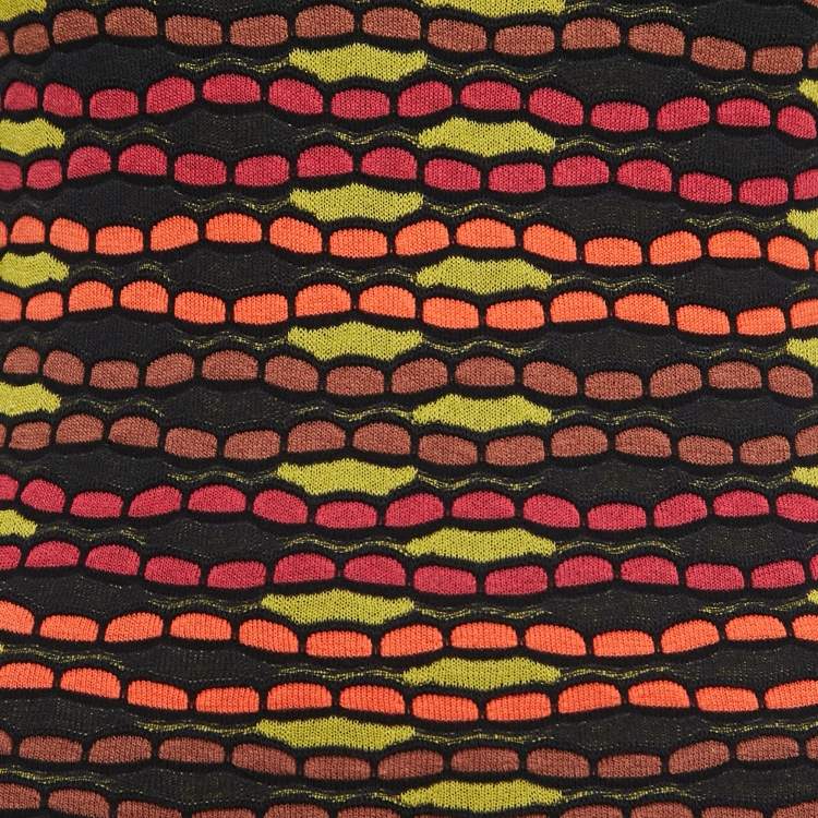 Pre Owned M Missoni Multicolor Patterned Knit Sleeveless Short Dress S