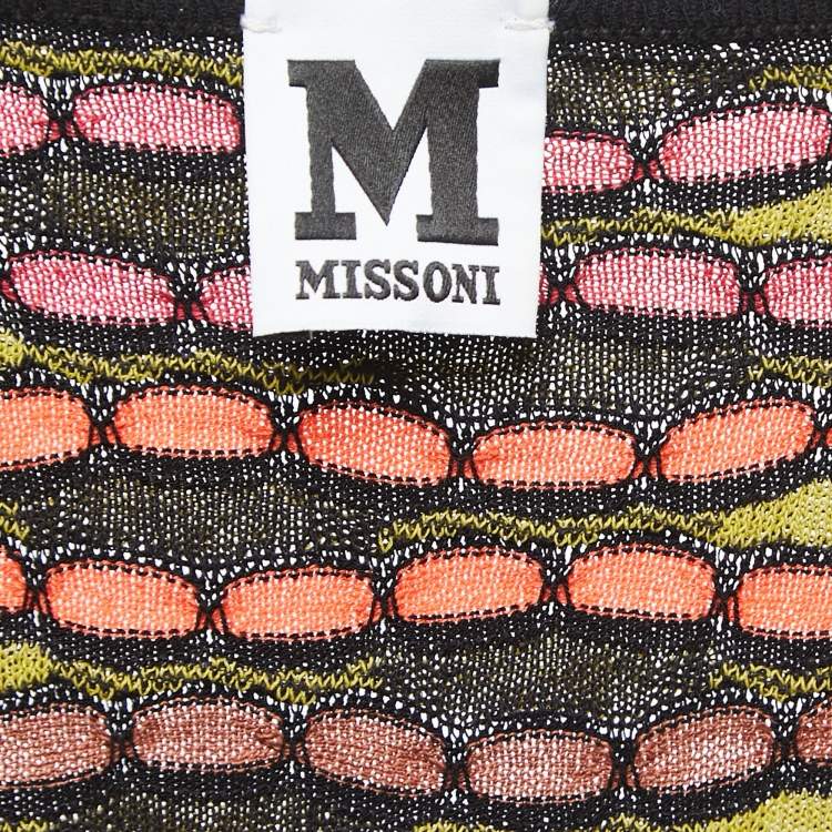 Pre Owned M Missoni Multicolor Patterned Knit Sleeveless Short Dress S