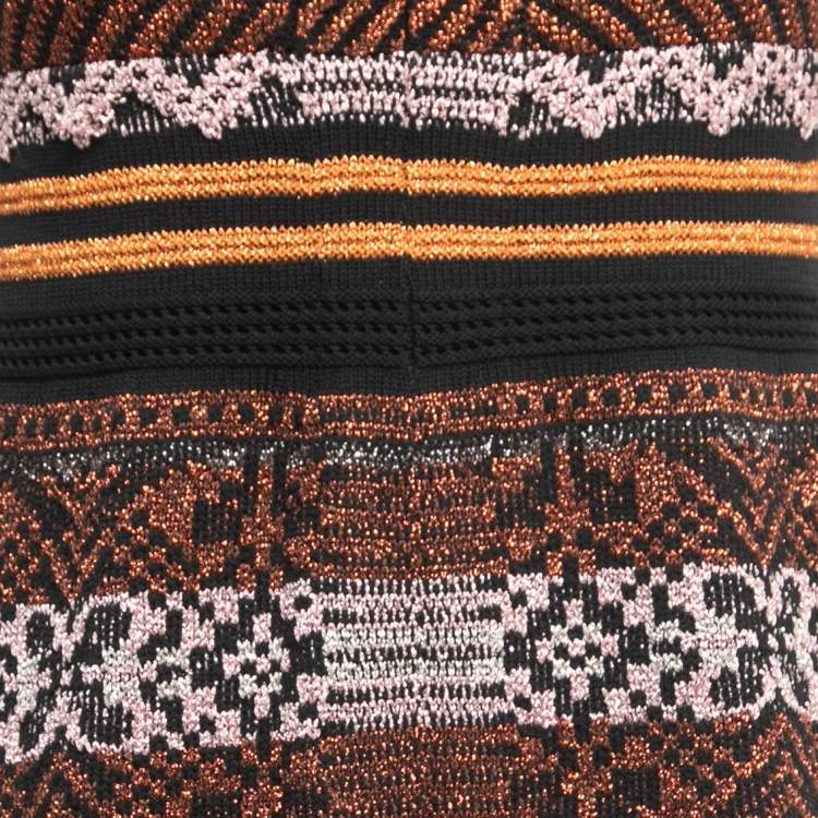 Pre Owned M Missoni Multicolor Patterned Lurex Knit Sleeveless Midi Dress S