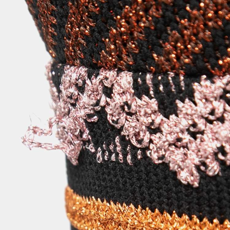 Pre Owned M Missoni Multicolor Patterned Lurex Knit Sleeveless Midi Dress S