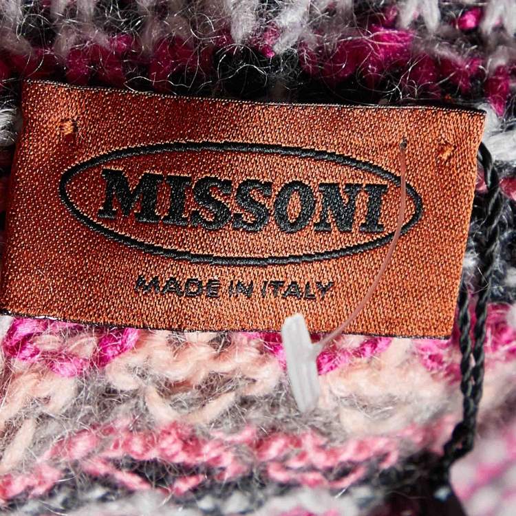 Pre Owned  Missoni Multicolor Wool & Mohair Knit Shift Dress M