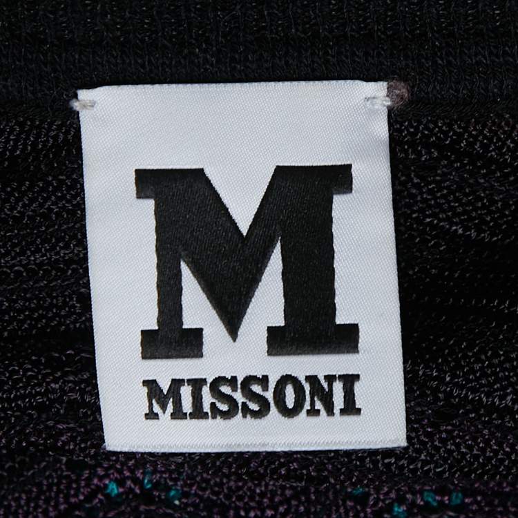 Pre Owned M Missoni Multicolor Patterned Crochet Knit Maxi Dress M