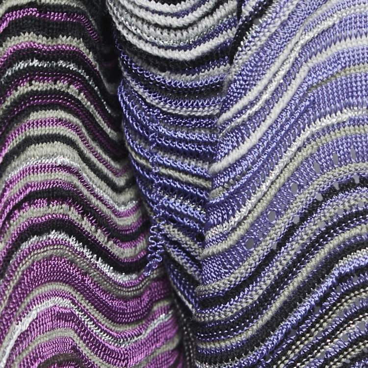 Pre Owned Missoni Multicolor Patterned Knit Open Cardigan S