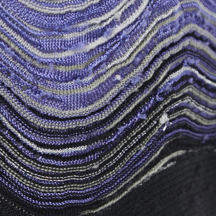 Pre Owned Missoni Multicolor Patterned Knit Open Cardigan S