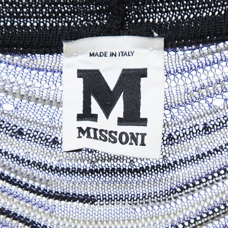 Pre Owned Missoni Multicolor Patterned Knit Open Cardigan S