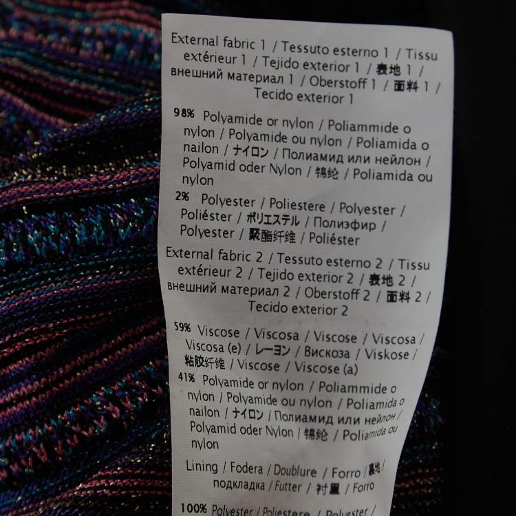 Pre Owned M Missoni Multicolor Patterned Lurex Knit Bodycon Mini Dress S
