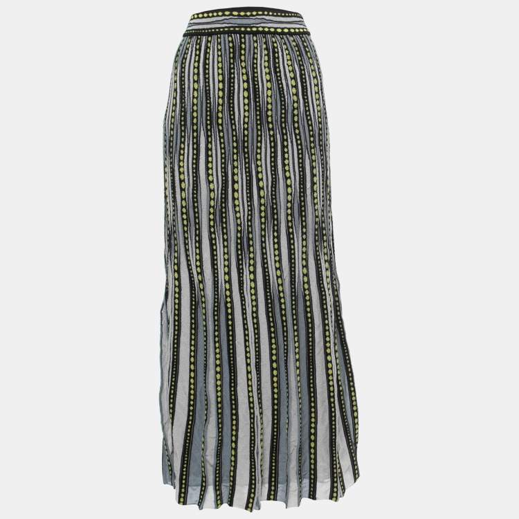 Pre Owned M Missoni Multicolor Patterned Lurex Knit Maxi Skirt M