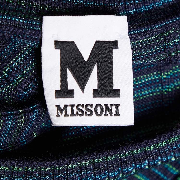 Pre Owned M Missoni Navy Blue Wool Knit Top M