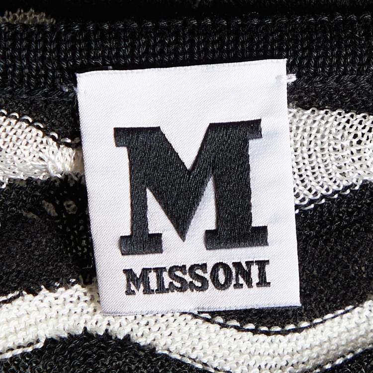 Pre Owned M Missoni Monochrome Patterned Knit Top S