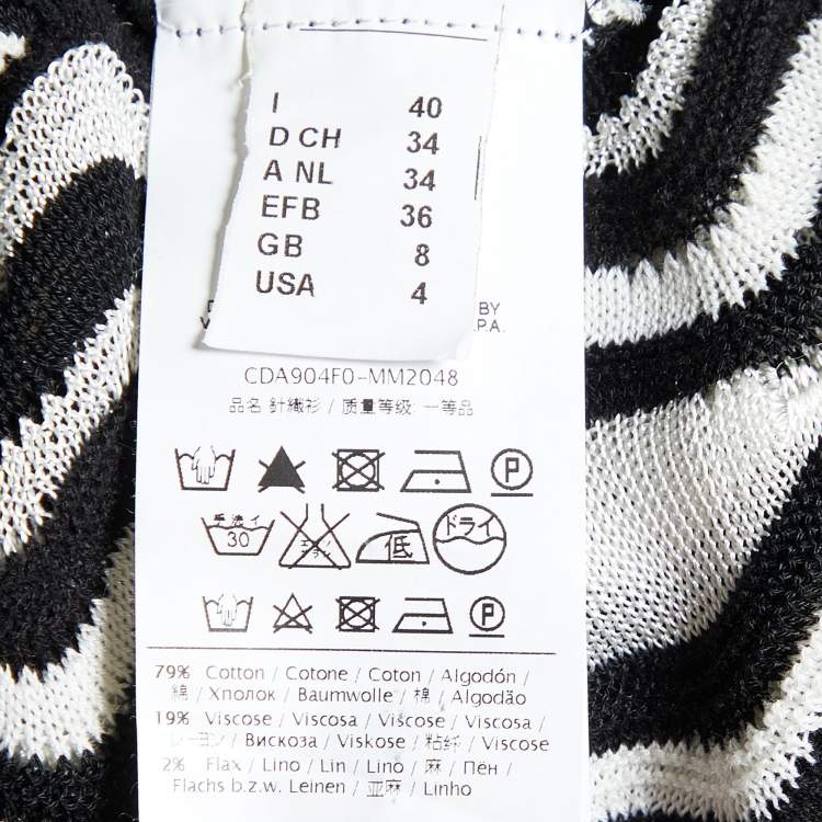Pre Owned M Missoni Monochrome Patterned Knit Top S