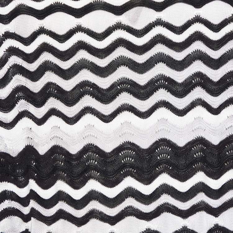 Pre Owned M Missoni Monochrome Patterned Knit Top S