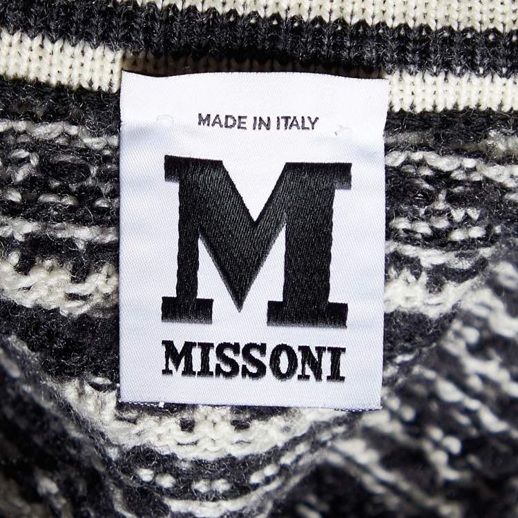 Pre Owned M Missoni Black Tweed Effect Wool Knit Mini Skirt M