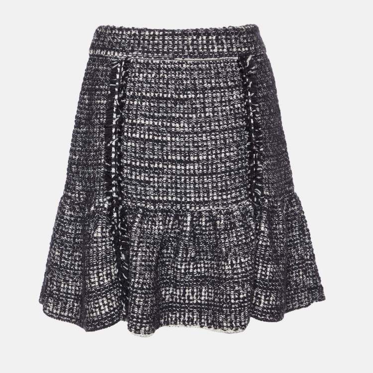 Pre Owned M Missoni Black Tweed Effect Wool Knit Mini Skirt M