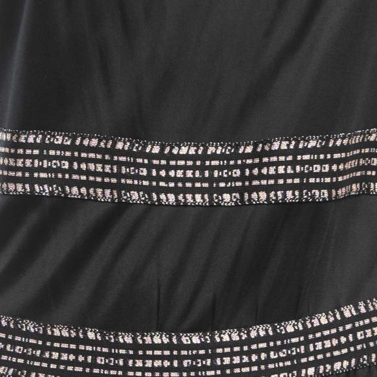 Pre Owned M Missoni Black Jersey Sleeveless Flared Midi Dress M