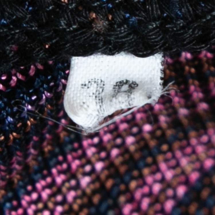 مملوكة مسبقًا M Missoni Multicolor Patterned Knit Single Breasted Blazer S