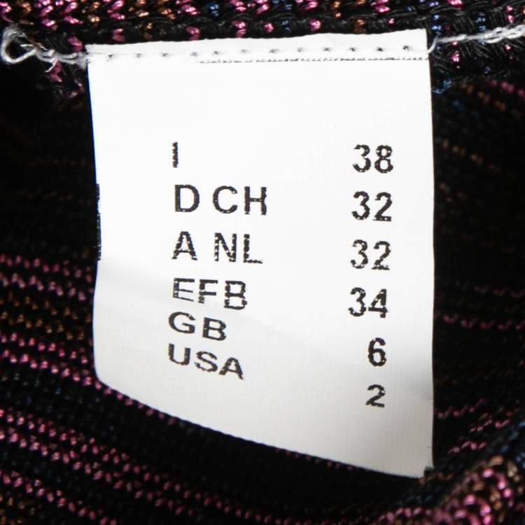 مملوكة مسبقًا M Missoni Multicolor Patterned Knit Single Breasted Blazer S