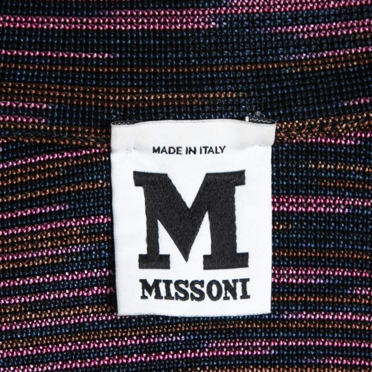 مملوكة مسبقًا M Missoni Multicolor Patterned Knit Single Breasted Blazer S