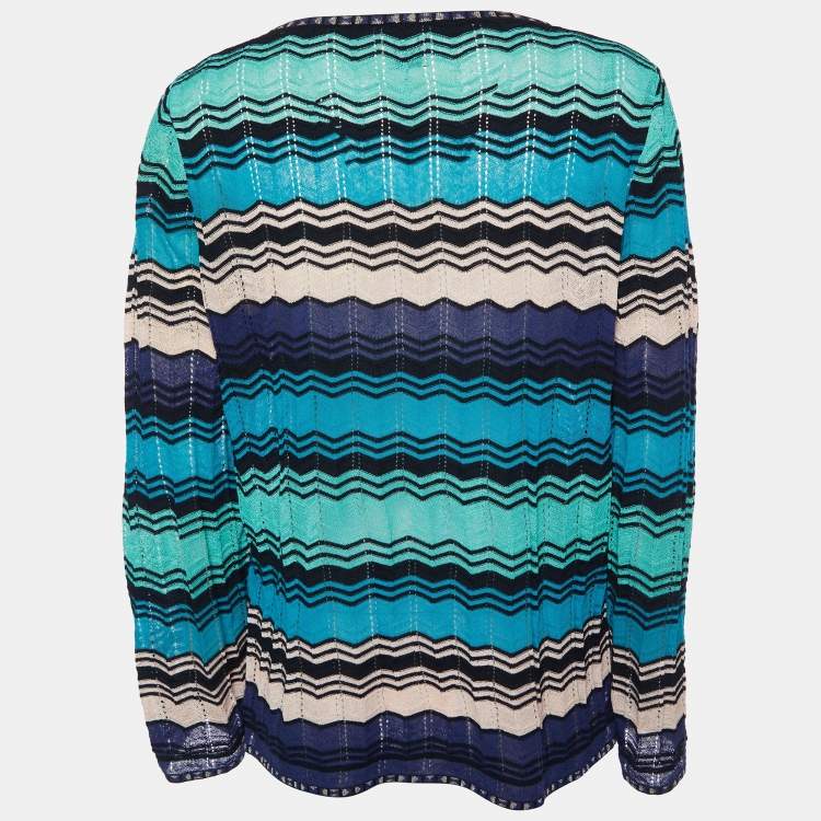 Pre Owned M Missoni Multicolor Patterned Knit Top M