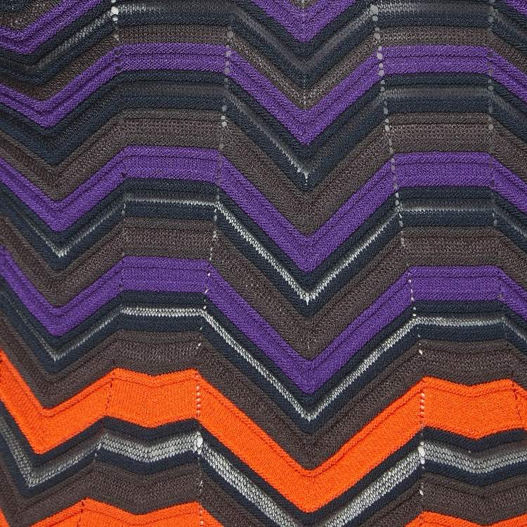 Pre Owned M Missoni Multicolor Patterned Knit Long Sleeve A-Line Top S