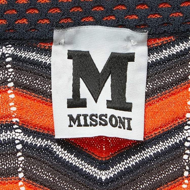Pre Owned M Missoni Multicolor Patterned Knit Long Sleeve A-Line Top S