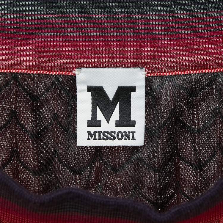Pre Owned M Missoni Multicolor Chevron Knit Maxi Skirt M