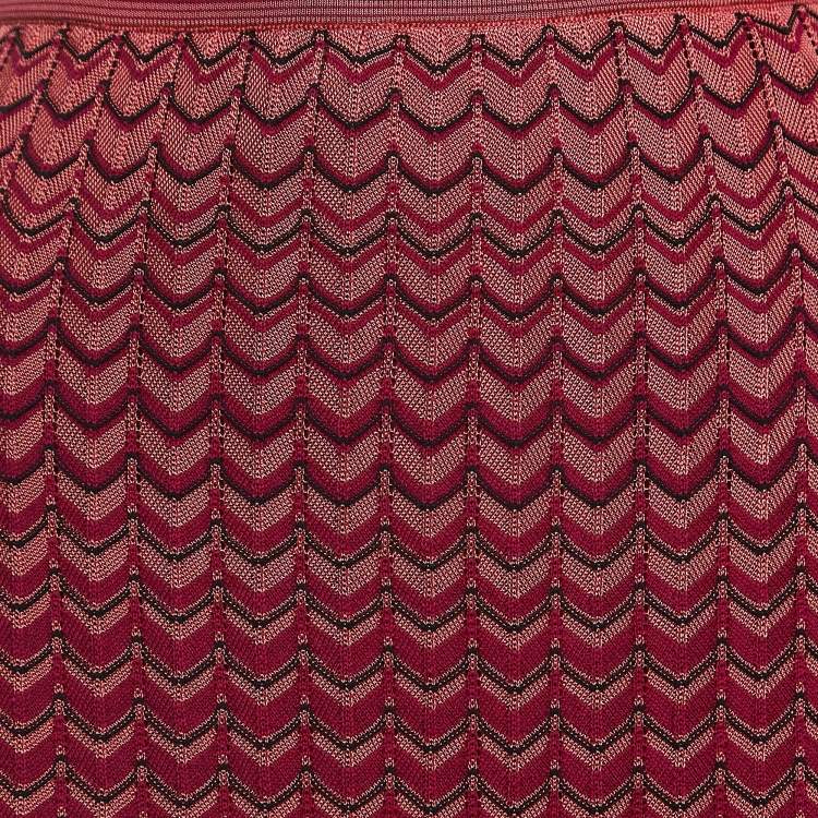 Pre Owned M Missoni Multicolor Chevron Knit Maxi Skirt M