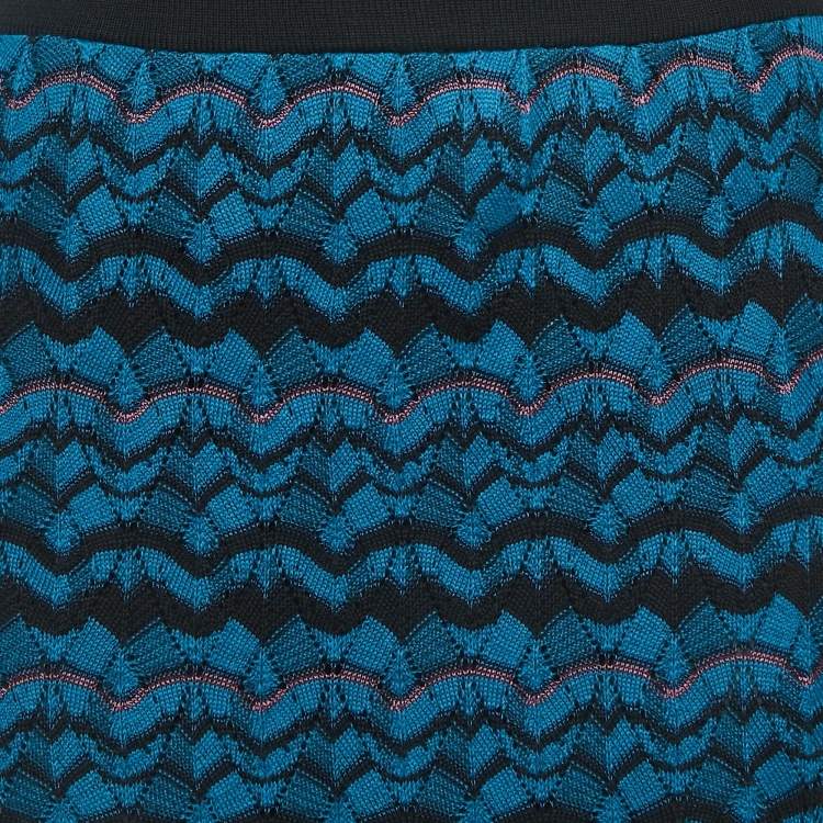 Pre Owned M Missoni Multicolor Chevron Knit Elasticated Waist Maxi Skirt S
