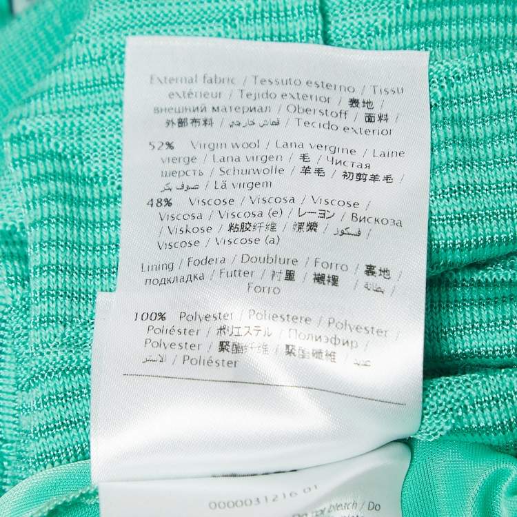 Pre Owned M Missoni Mint Green Patterned Knit Elasticated Waist Maxi Skirt S