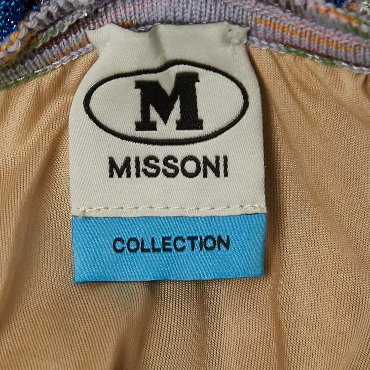 مملوكة مسبقًا M Missoni Collection Multicolor Lurex Knit Sleeveless Flared Mini Dress S
