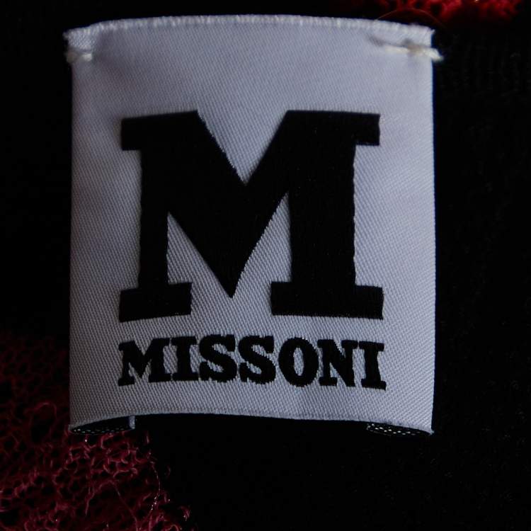 Pre Owned M Missoni Multicolor Patterned Ruffled Knit Top M