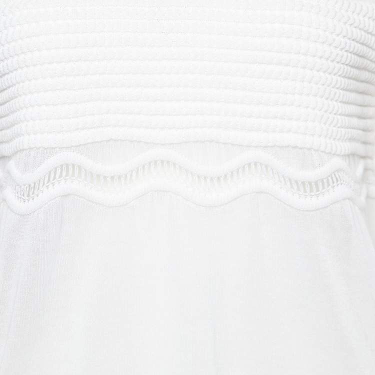 Pre Owned M Missoni White Patterned Knit Top M
