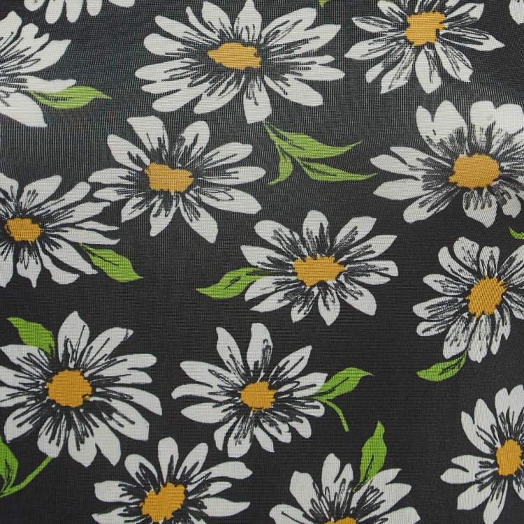 Pre Owned M Missoni Collection Black Floral Print Knit Short Sleeve T-Shirt XS