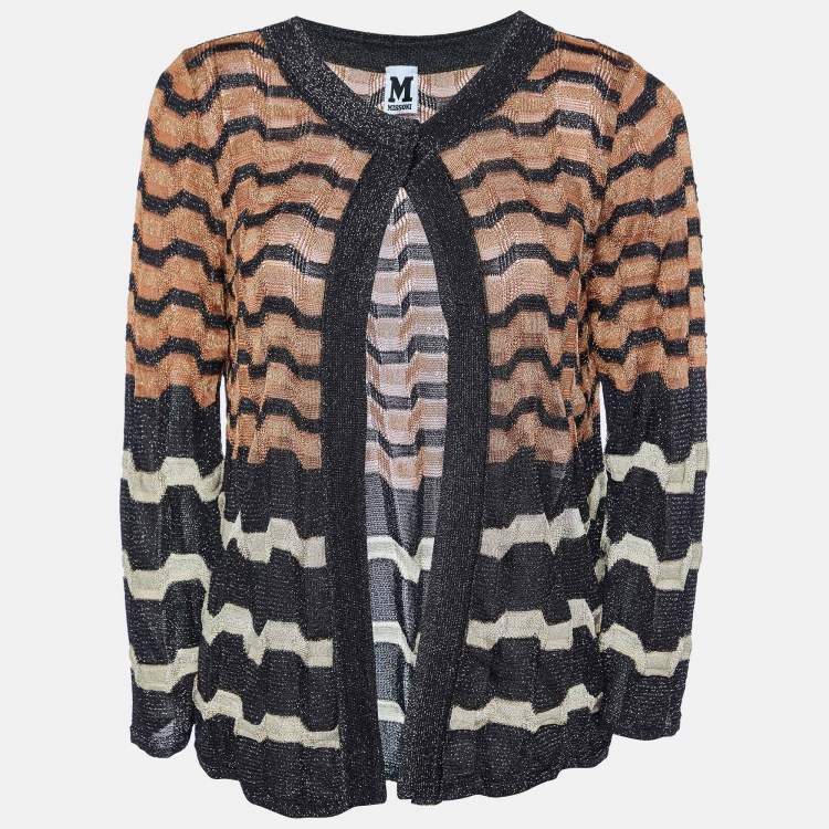 Pre Owned M Missoni Multicolor Patterned Lurex Knit Cardigan S