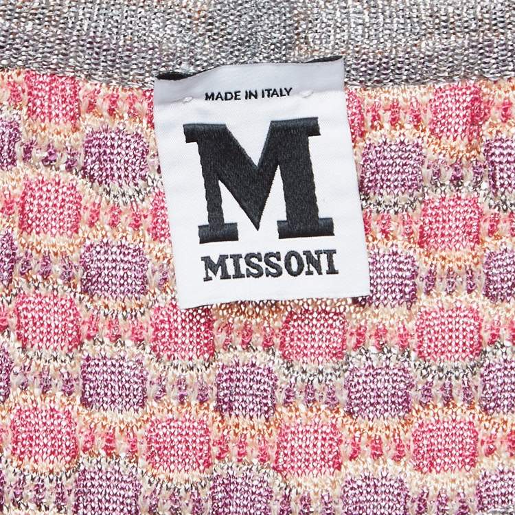 Pre Owned M Missoni Multicolor Patterned Knit Top Shrug Set L