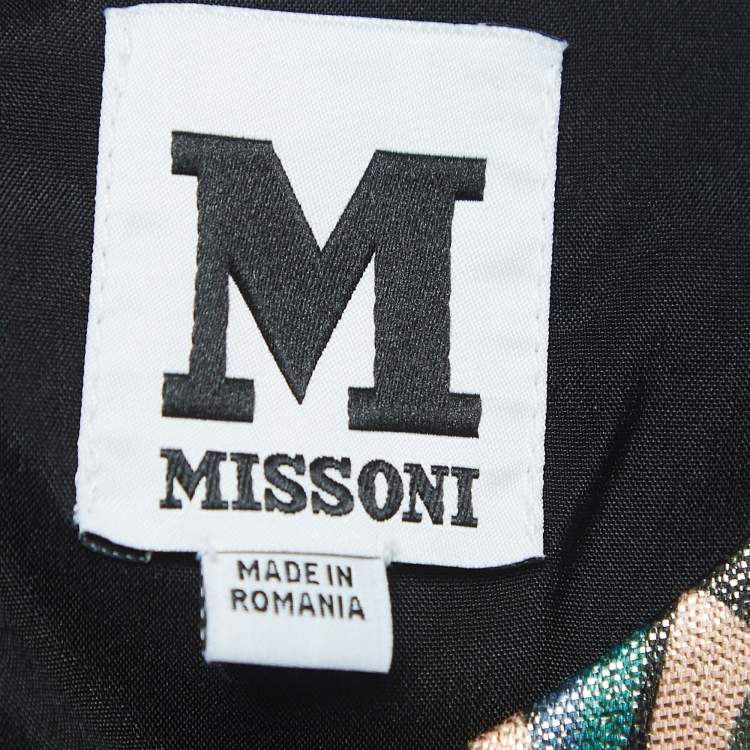 Pre Owned M Missoni Multicolor Printed Lurex Sleeveless Mini Dress M