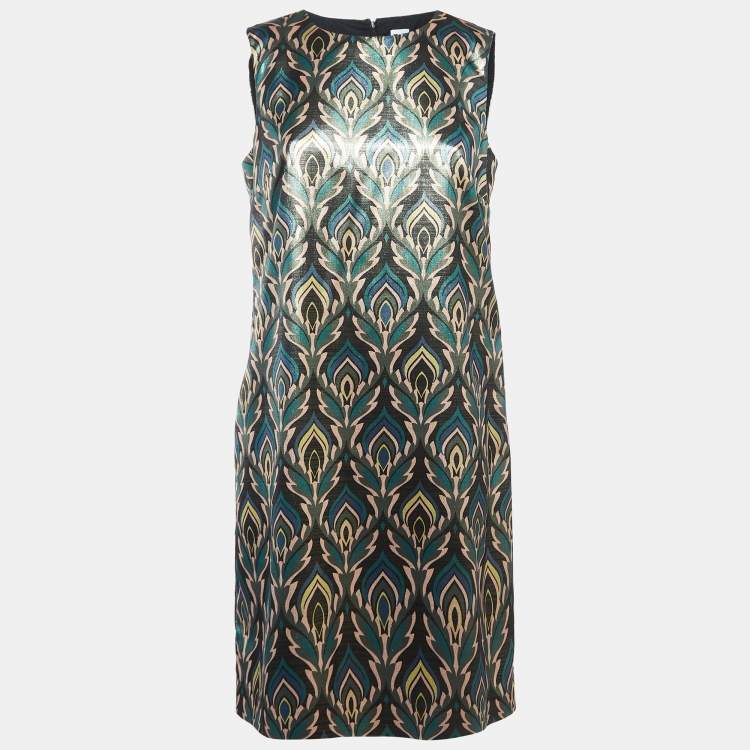 Pre Owned M Missoni Multicolor Printed Lurex Sleeveless Mini Dress M