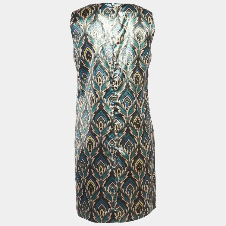 Pre Owned M Missoni Multicolor Printed Lurex Sleeveless Mini Dress M