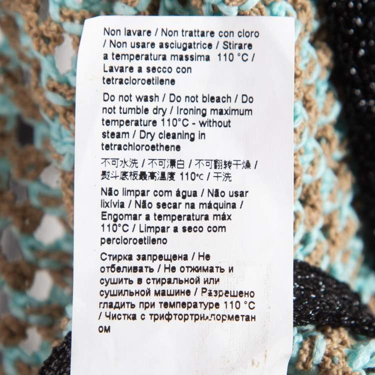 Pre Owned M Missoni Blue Cotton Blend Knit Cropped Cardigan S