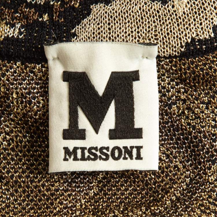 Pre Owned M Missoni Multicolor Abstract Lurex Knit Zipper Mini Dress M