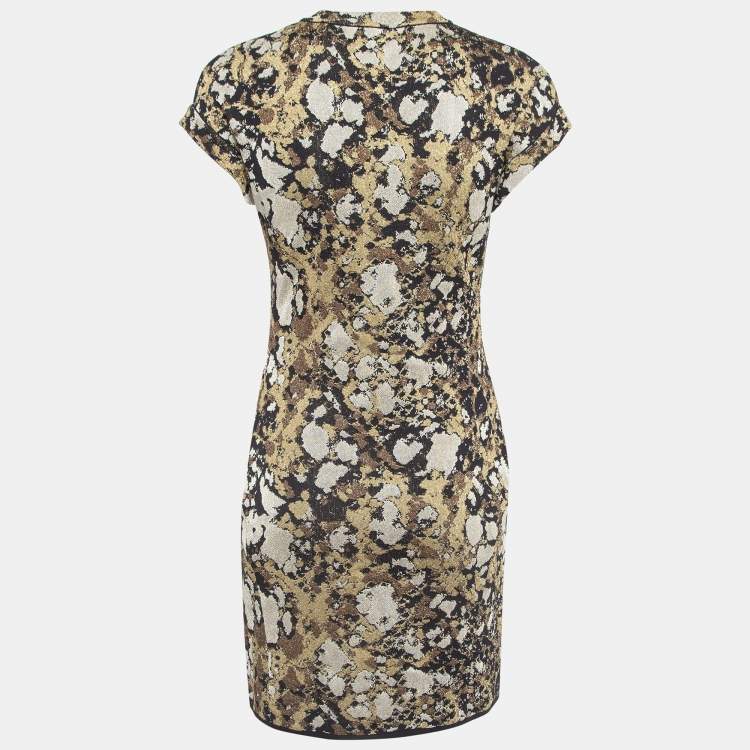 Pre Owned M Missoni Multicolor Abstract Lurex Knit Zipper Mini Dress M