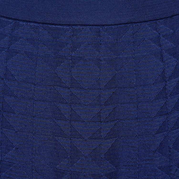 Pre Owned M Missoni Dark Blue Wool Knit Mini Skirt M