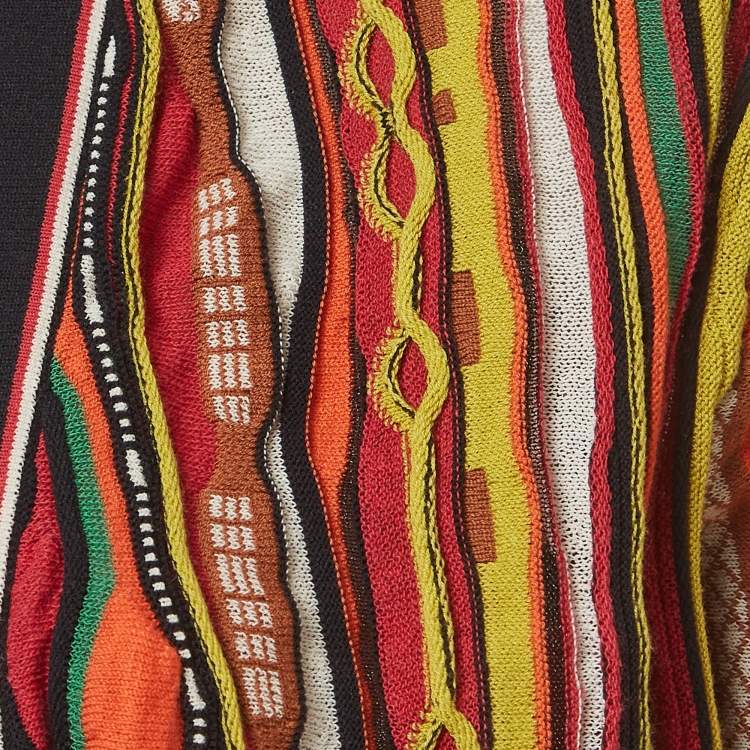 Pre Owned M Missoni Multicolor Striped Knit Open Front Cardigan S