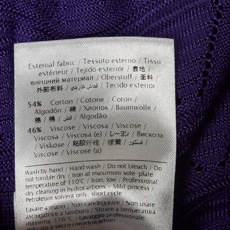 Pre Owned M Missoni Purple Chevon Knit Open Front Cardigan S