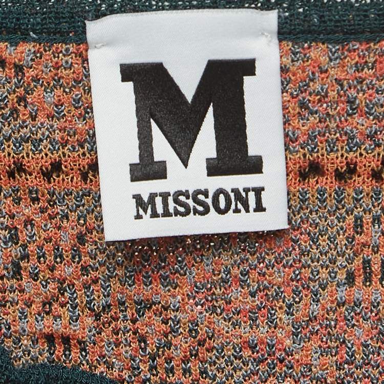 Pre Owned M Missoni Multicolor Patterned Knit Long Sleeve Top S