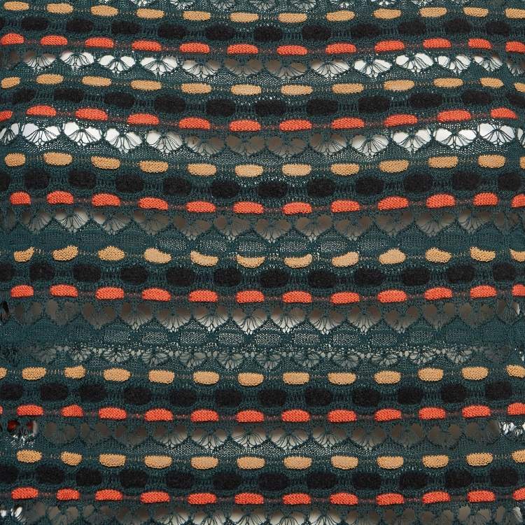 Pre Owned M Missoni Multicolor Patterned Knit Long Sleeve Top S