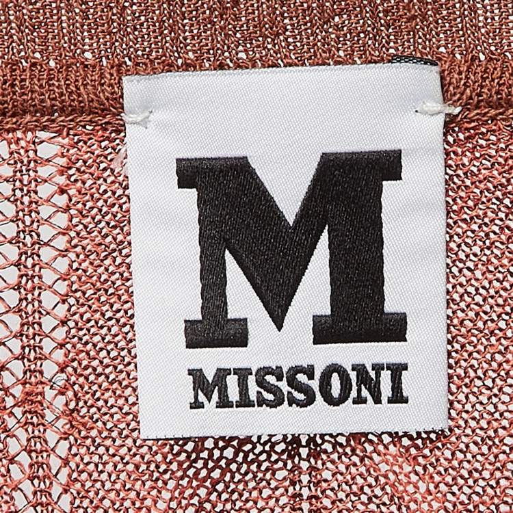 Pre Owned M Missoni Multicolor Patterned Knit Buttoned Cardigan S