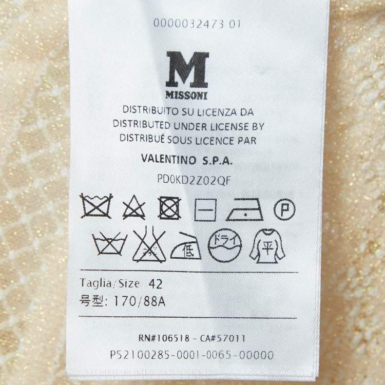 Pre Owned M Missoni Patterned Lurex Knit Sleeveless Short Dress M