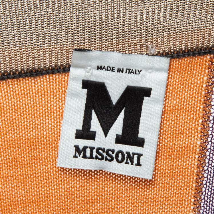 Pre Owned M Missoni Multicolor Geometric Pattern Wool Shift Dress M
