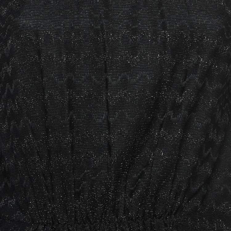 مملوكة مسبقًا M Missoni Lurex Knit Elastic Waist Detail Midi Dress S