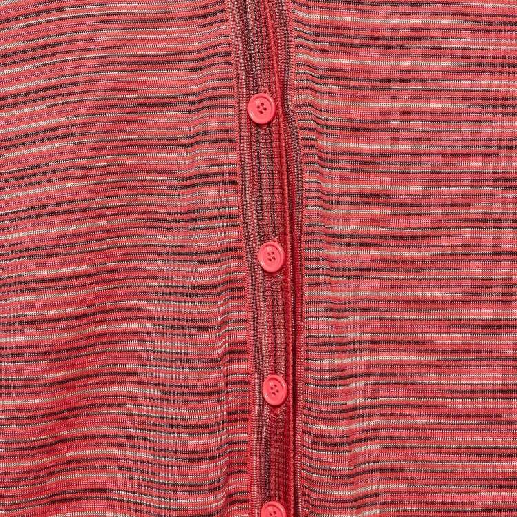 مملوكة مسبقًا M Missoni Pink Patterned Knit Button Front Cardigan M